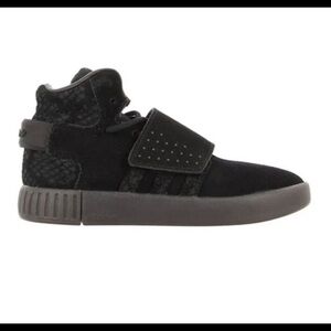 Sz12 kids Adidas 3 stripe Tubular Invader strap triple black GUC basketball